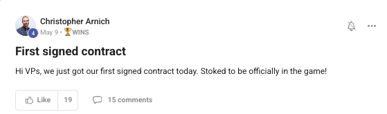 First signed contract secured