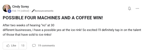 Possible yes at an ice rink for four machines
