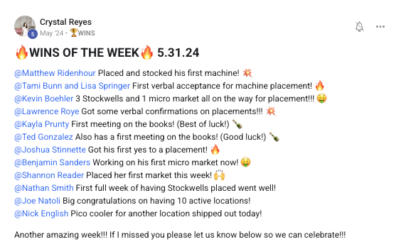 Weekly Wins Roundup