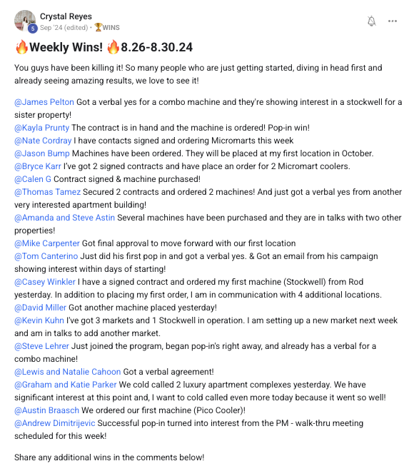 Weekly Wins Roundup