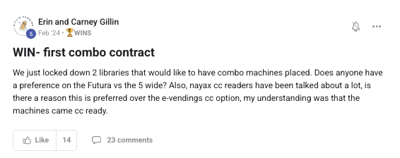 First combo contract locked at two libraries
