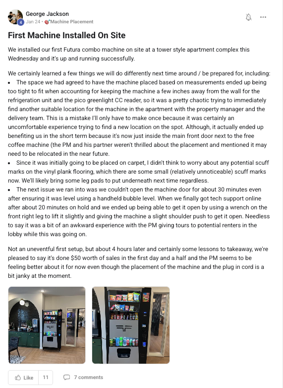 First Machine Installed On Site
