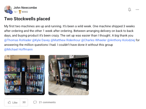 First two Stockwell machines up and running
