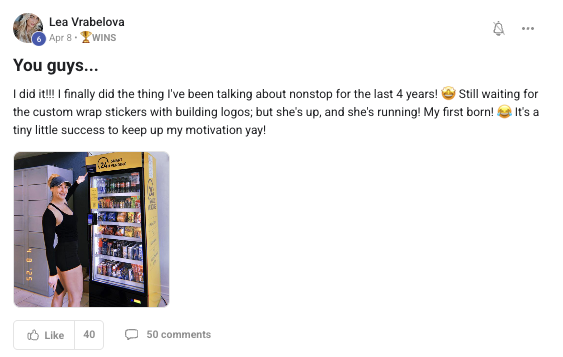 First vending machine installed and running