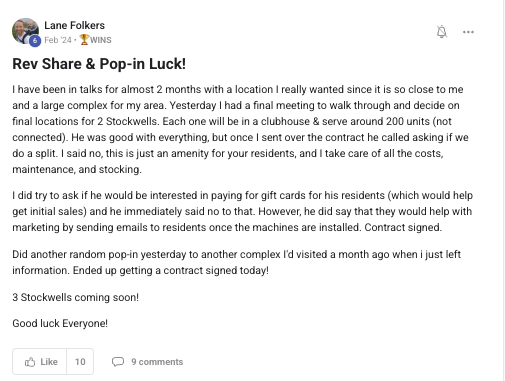 Two Stockwells signed via rev-share, plus a pop-in win