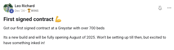 First signed contract at a 700-bed student property