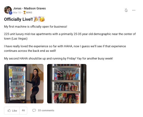 First machine officially live in Las Vegas apartments