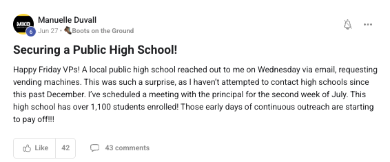 Public high school with 1,100 students reached out