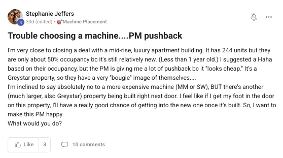 PM Pushback on Machine Choice